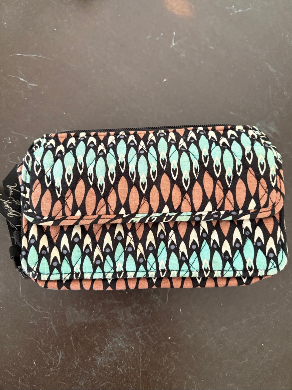 Vera Bradley Zip Around Wallet Wristlet Sierra Stream Retired Pattern  Organizer